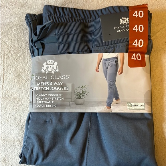 Blue Sweatpants with Stretch and Comfort Quick Dry Skinny Fit - Picture 1 of 1